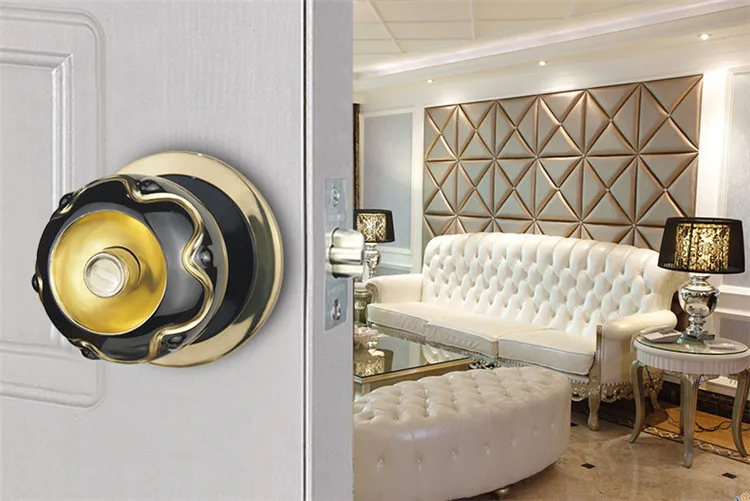 Security Interior Door Handle For Toilet Bathroom Bedroom laundry Children'room Antique Bronze Round Door Locks