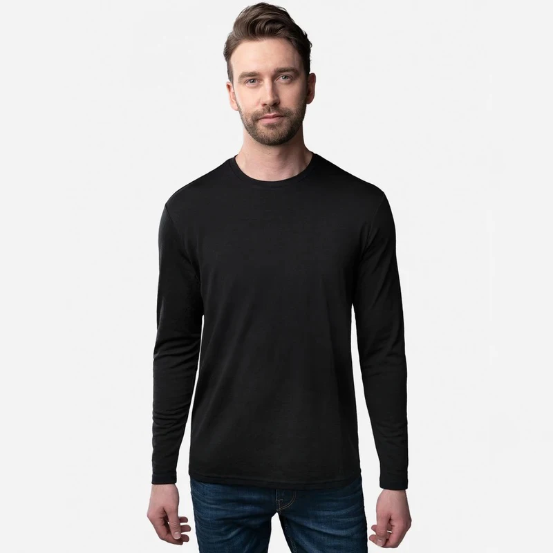 100% Merino Wool men long sleeve T Shirt Thermal Base Laye Wool Shirt 200gsm Wicking Breathable Anti-Odor 2