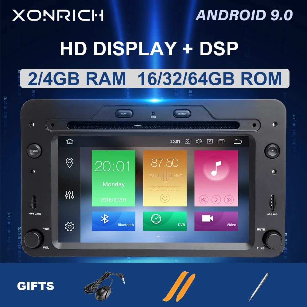  DSP 4G 64GB Autoradio 2 din Android 9 Car GPS DVD Player For Alfa Romeo 159 Brera Spider Sportwagon