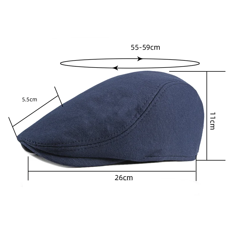 Beret Hat Men's Spring Autumn Beret Male Horn Korean Retro Solid Peaked Cap Forward Hat For Women Protection Elasticity Peaky Blinders D13