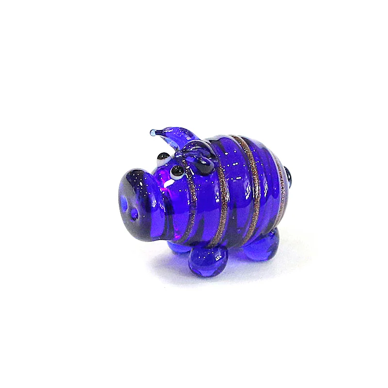 Different Styles Murano Glass Pig Mini Figurines Cute Tiny Animal Craft Ornaments Home Table Fairy Garden Room Kawaii Decoration