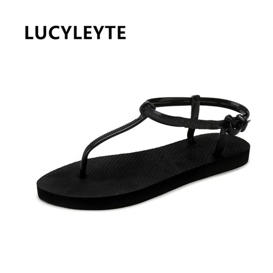 Шлепанцы LUCYLEYTE женские в Корейском стиле модные сандалии римском пляжные тапочки