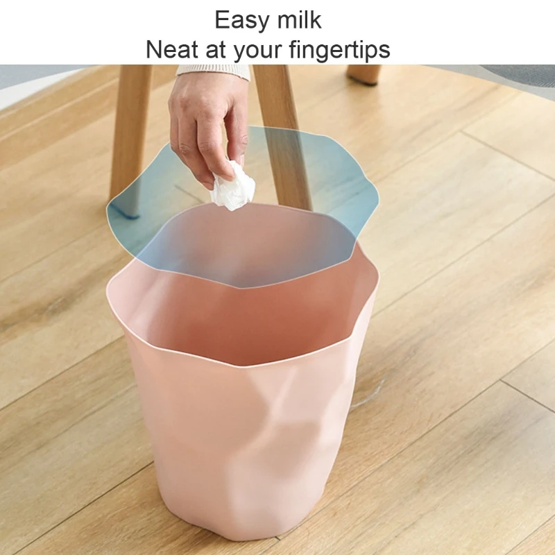 Nordic Style Irregular Plastic Garbage Bin Food Waste Basket Flower Pot Organizer desktop trash can trash can