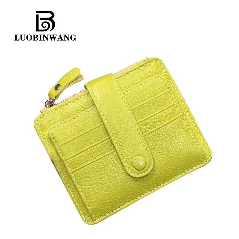 

Genuine Leather designer wallet Fashion Hasp Short purses luxury Button money bag Unisex Coin Purse High Capacity Card Holders