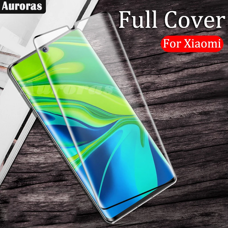Защитный экран Auroras для Xiaomi Mi Note 10 закаленное стекло 9D полное покрытие изогнутый