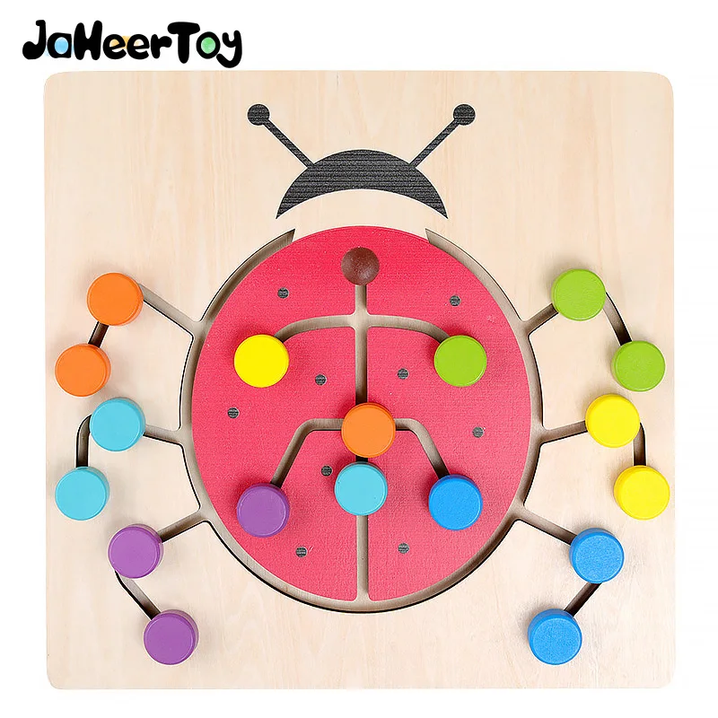 JaheerToy деревянные DIY 3D головоломки игрушки для детей милая Божья коровка форма
