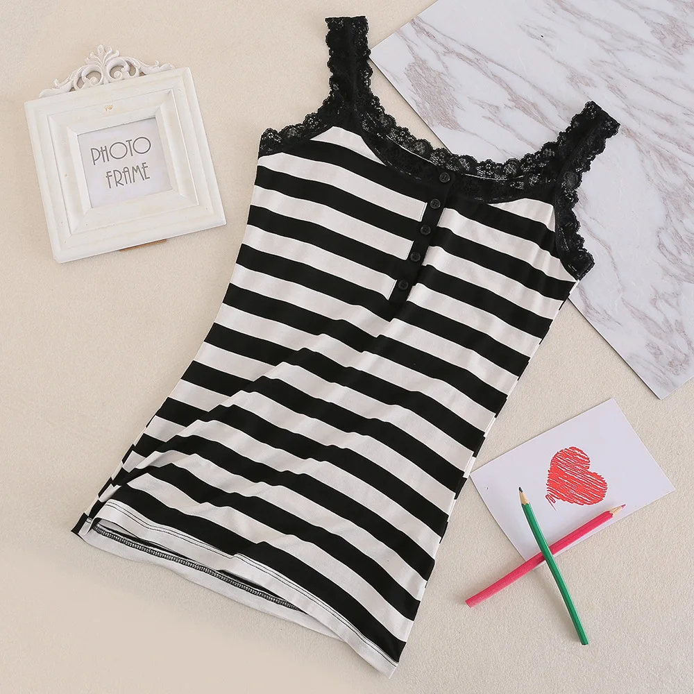 Black And White Camisole Тонкая блузка с v-образным вырезом, нижняя рубашка, короткая летняя женская тонкая секция, Полосатый Сладкий Средний код, дикие топы, женская одежда - Цвет: Black And White