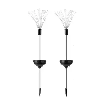 

led copper wire lamp dandelion string light 2pcs Solar ground plug firework lights garden lights Christmas decoration lights