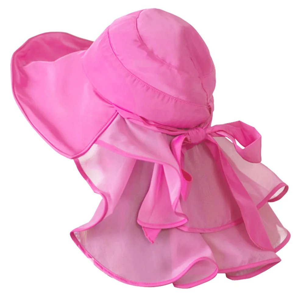 Rose red Новая модная женская складная откидная крышка UPF UV Защитная широкополая Солнцезащитная Панама летняя Sombrero Mujer Женская шапочка - Цвет: Rose red