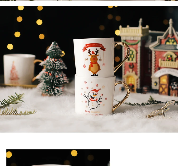 350 мл керамический комплект чашек фарфоровая Созвездие тема LuckyMerry Рождественская кружка с Рождественская Подарочная коробка подарок для друзей
