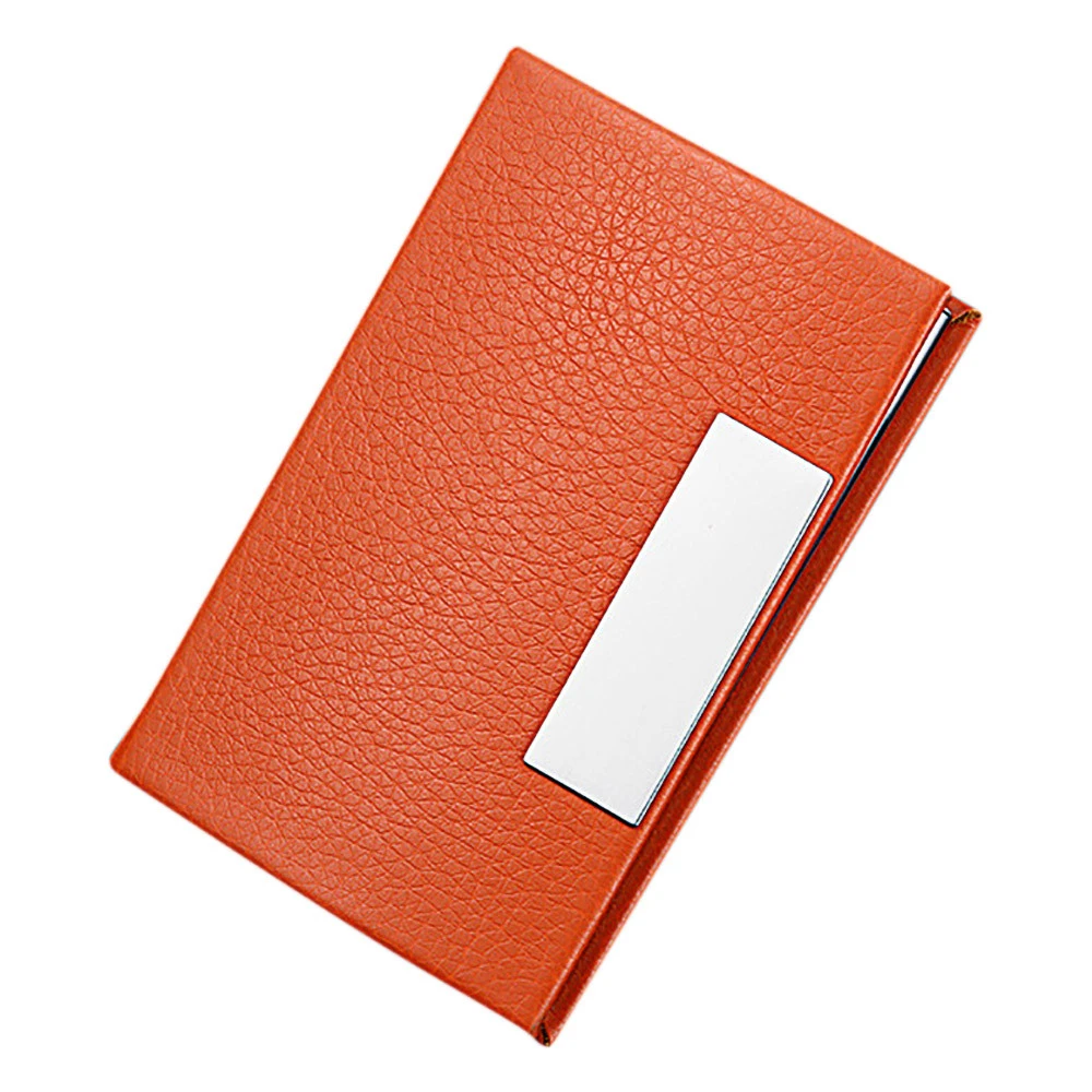 Personalized Leatherette Card Wallet Men Stainless Steel Holder Women Multi Card Holder Cover Pocket Purse Fashion Business 823