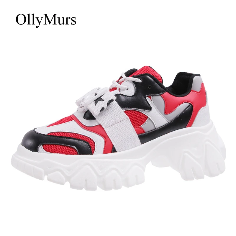 

Casual White Shoes Women Platform Sneakers Fashion Brand Ladies Chunky footware Thick Bottom Dad Sneakers All Match Breathable