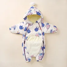 Зимнее Детское пальто для малышей; Одежда для новорожденных; зимняя одежда; комбинезоны; теплая пуховая парка с капюшоном; одежда для маленьких девочек; комбинезон; милый зимний комбинезон