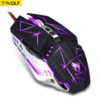 

Computer notebook ergonomics game 7key mouse wired professional adjustable macro programming built-in LED color light mute mouse