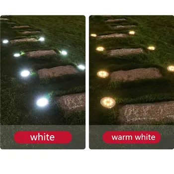 4pcs Solar Powered Ground Light Waterproof Garden Pathway Deck Lights With 4/8/12/16 LED Lamp for Home Yard Driveway Lawn Road 2