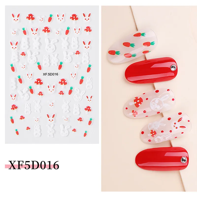 3D наклейки на ногти цветок Emboss набор украшения для дизайна ногтей Наклейка s накладные ногти Цветочные Переводные водонепроницаемые DIY самоклеющиеся - Цвет: 16