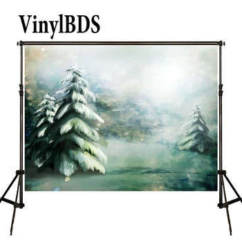 

VinylBDS Christmas Backdrops Photography Painting Pine Christmas Background snow schneetannen fondos fotografia navidad photo