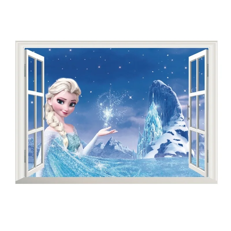 Adesivi Murali Grandi Congelati Per Camerette Adesivi Rimovibili Per Camera Da Letto Principessa Elsa Anna Lettere Negozio Decorazioni Per La Casa Pos