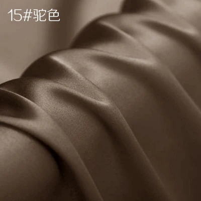 Шелк тутового шелкопряда креп атласная ткань для платья Cheongsam ширина 114 см одежда ткань для DIY шитья 90 чистый цвет горячая распродажа - Цвет: 15