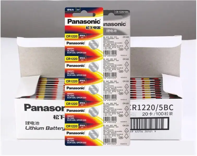 

40pcs/lot Panasonic CR1220 3V Lithium Button Coin Batteries Cell CR 1220 Watch Computer Battery BR1220 DL1220 ECR1220 LM1220