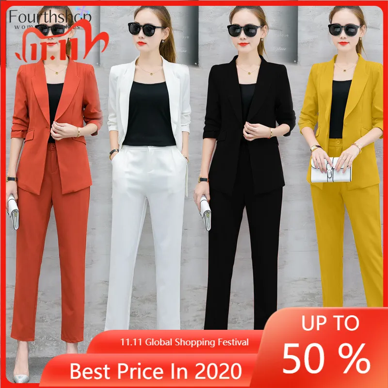 костюм женский деловой брючный Женский офисный Деловой для работы формальная