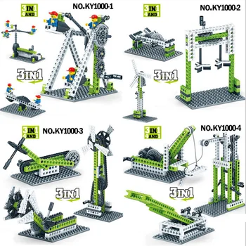 

3 IN 1 Mechanical Gear Technic DIY Building Block Engineering Children Science Educational Learning Teaching Brick Toys Kids
