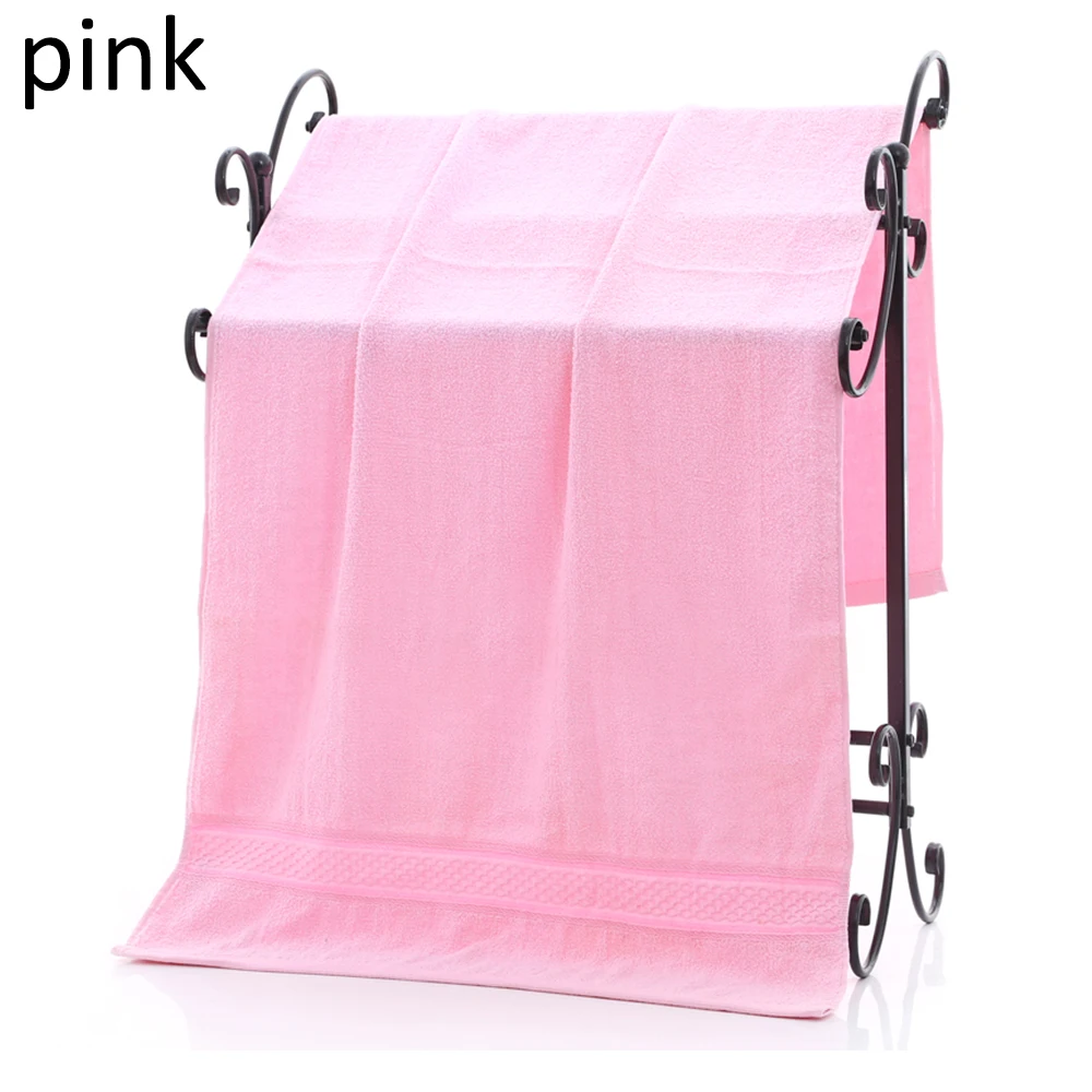 pink Мягкое полотенце для лица, высокое качество, одноцветное многоцветное полотенце для рук, спортивное полотенце для ванной комнаты, для дома, отеля, Toallas De Mano, 70x140 см - Цвет: pink