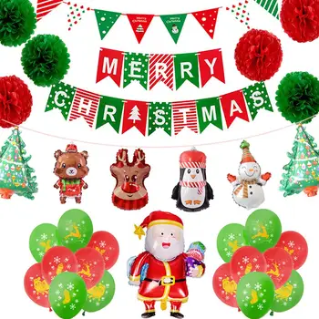 

Christmas Balloon Decoration Set Santa Claus Elk Penguin Animal Balloons Party Supplies Christmas Decoration Accessories