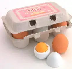 6 шт деревянные имитированные яйца Кухонный Термометр детские игрушки Забавный подарок деревянные имитированные яйца желтки