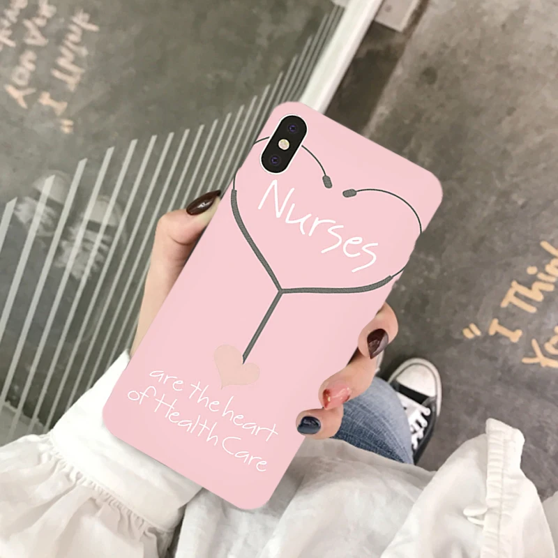GYKZ мультфильм медицина Доктор Медсестры чехол для телефона для iPhone XS MAX 11 Pro X XR 7 8 6 6s Plus Письмо печати мягкий силиконовый задний Чехол