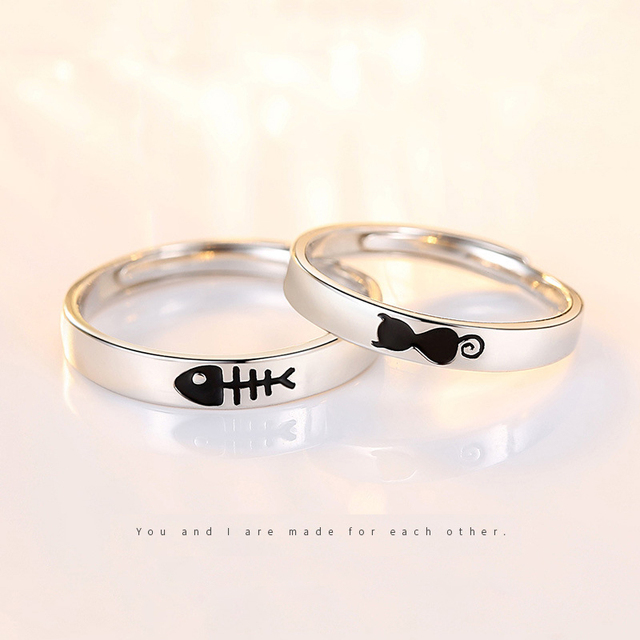 Romantic Sun Moon Paired Couple Rings Fashion Lover Matching Wedding Rings For Women Valentine's Day Gift Jewelry
