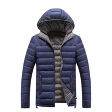 Для мужчин, зимняя повседневная Толстая Сверхлегкая куртка с капюшоном, мужские парки, осенняя новая уличная модная однотонная теплая куртка "Аляска" для мужчин 4XL
