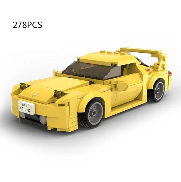 1:24 SCALE Technics Initial D toyota TRUENO ae86 mazda RX7 SAVANNA FC3S building block FD3S vehicel bricks toys for gifts 4