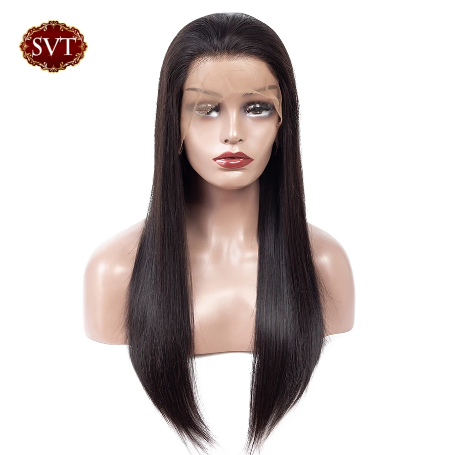

SVT Straight 13x4 Lace Front Wig Remy Peruvian Lace Front Wigs 8-24 Pre Plucked Human Hair Wigs For Balck Women Natural Hairline