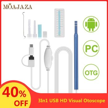 

Professionnel Otoscope For Ear Cleaning Medical Home Ear Camera Endoscope 3In1 USB HD Visual Otoscope ENT Ear Care Tool Kits New