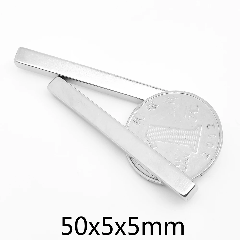 2/5/10/20/50PCS 50x5x5 Block Rare Earth Magnet N35 Rectangular Search Magnet Strong 50x5x5mm Permanent  NdFeB Magnet 50*5*5