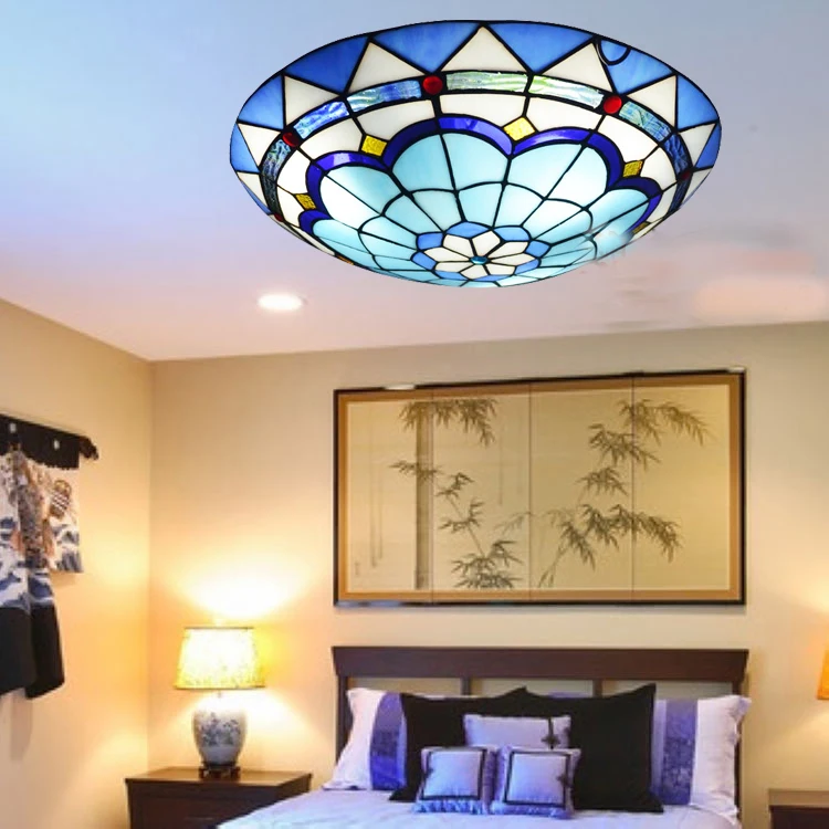 

Mediterranean stained glass tiffany Ceiling lights suspension lamp bedroom kitchen bar lighting