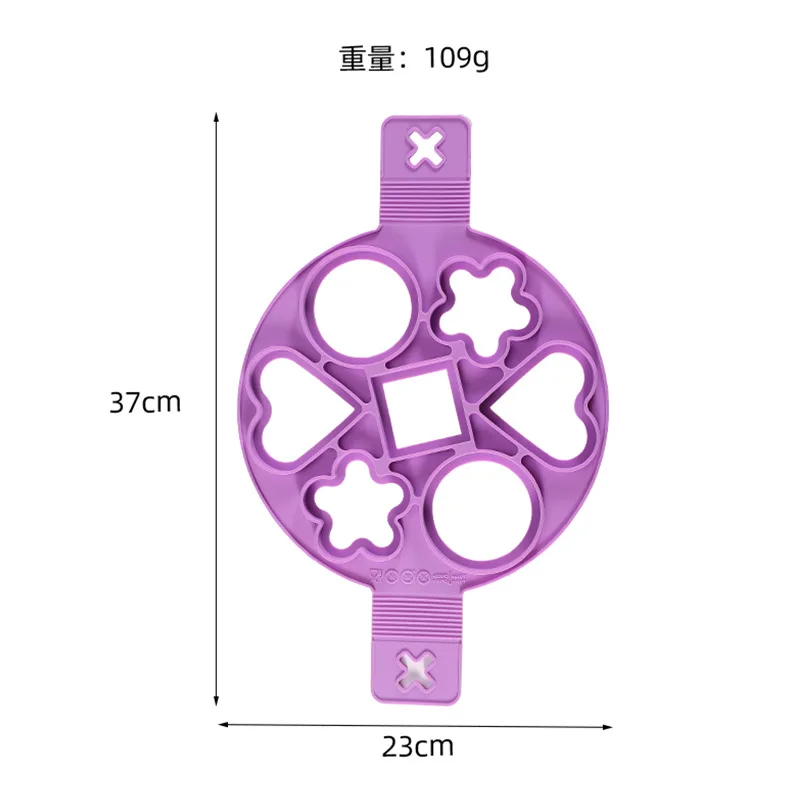 Silica Gel 7 kong duo Shape Omelette Maker Circle Stars Love Pancakes Mould Kitchen DIY Bakery Widget