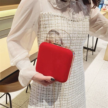 

Velour Clutch Box Bag Fashion Shoulder Bags for Woman 2020 Chain Crossbody Evening Bag Purse Luxury Handbags Women Bag Designer