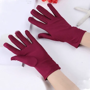 

1 Pair Solid Cheap Women Wrist Plain White Performance Gloves Short Waitress Gloves White Manner Ceremonial Gloves For Ladies