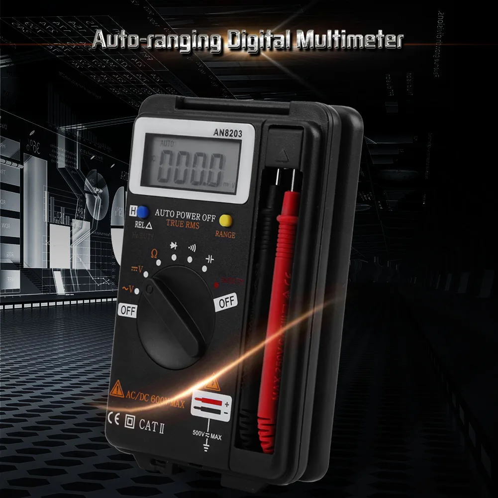 ANENG AN8203 True-RMS цифровой ЖК-мультиметр AC/DC Вольтметр Ом автоматический тестер метр 4000 отсчетов измерительные инструменты