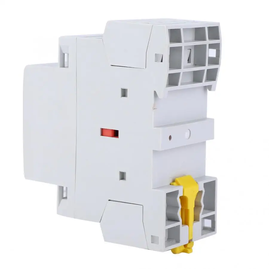 2P 25A 230/240V 50/60HZ Household AC Contactor with Manual Switch for Remote Control Din Rail 4NO IP40