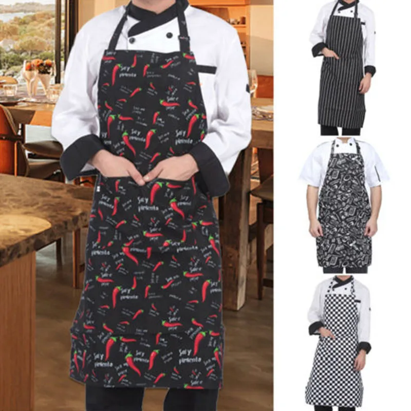 Women Lady Adjustable Hang Neck Chef Kitchen Apron Restaurant Baking Cooking Bib Dress Bib Dining Room Barbecue Hot Sale