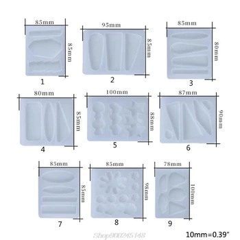 

9pcs Crystal Epoxy Resin Mold Hair Clip Barrette Casting Silicone DIY Crafts Mould Au06 20 Dropship