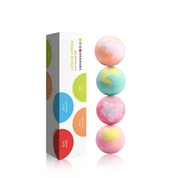 4pcs Organic Bath Gift Natural Mini Handmade Bathing Foot Spa Bomb Rich Essential Oils Moisturizing Dry Skin Relaxing Scent