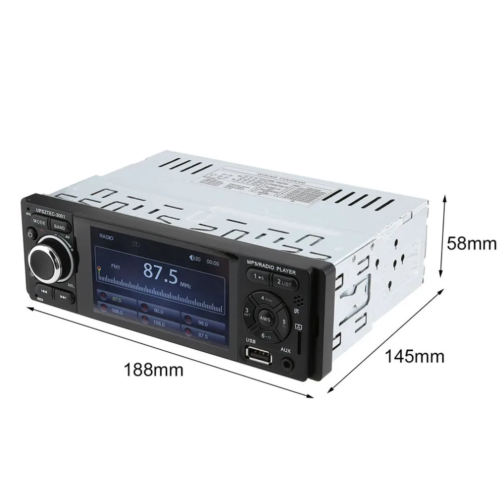 Горячий стиль Bluetooth Автомобильный MP5 плеер с fm-радио приемник USB беспроводной пульт дистанционного управления черный 4,1 дюймов HD ЖК-экран дисплей