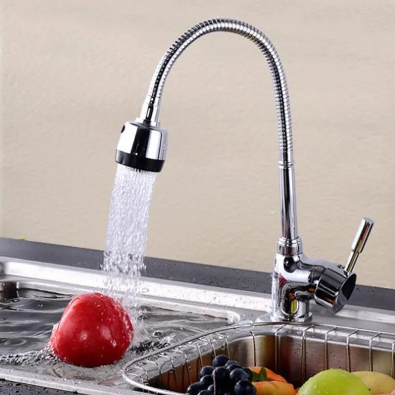 

Zinc Alloy Kitchen Faucet Hot And Cold Washing Basin Sink Universal Rotatable Two Water Extractor Shower Head Lead-Free