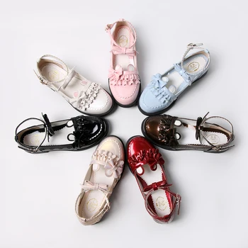 

Bear College Sweet Girl Lolita JK Uniform Student Shoes Japanese Mori Girl Princess Anime Round Toe Bow Ruffles Single Shoes