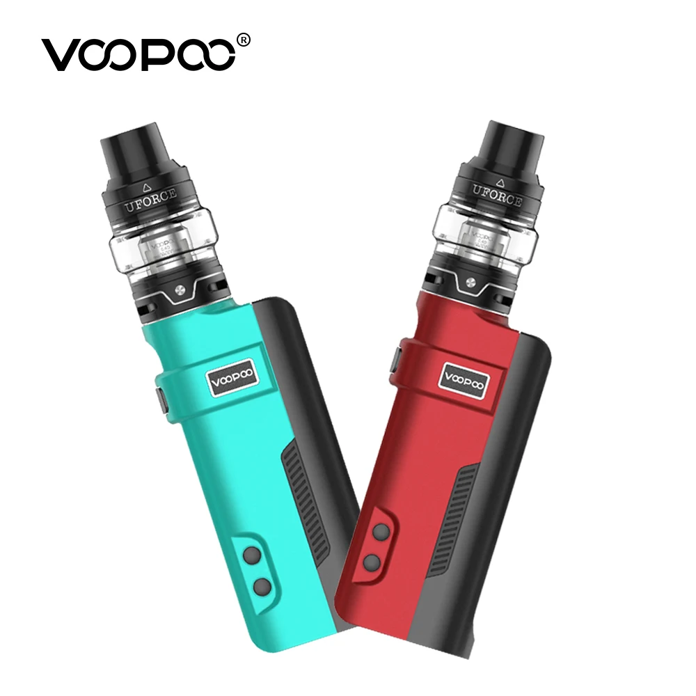 Online VOOPOO REX 80W Vape Mod Kit de 5ml de capacidad depósito uforce w atomizador bobinas No 18650 Vape batería cigarrillo electrónico Kit vaporizador de