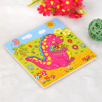 

Wooden 3D Puzzle Cartoon Dinosaur Children Hand Grasping Jigsaw Early Learning Educational Training Toys Kids Gifts zabawki A20